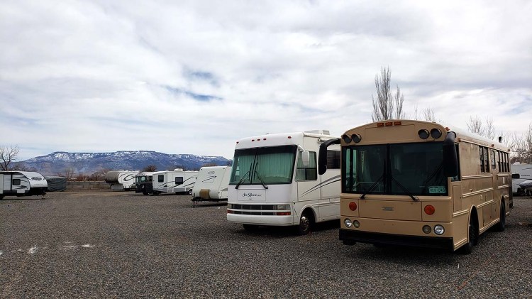 Bus Storage at Fort Knox RV Storage in Grand Junction